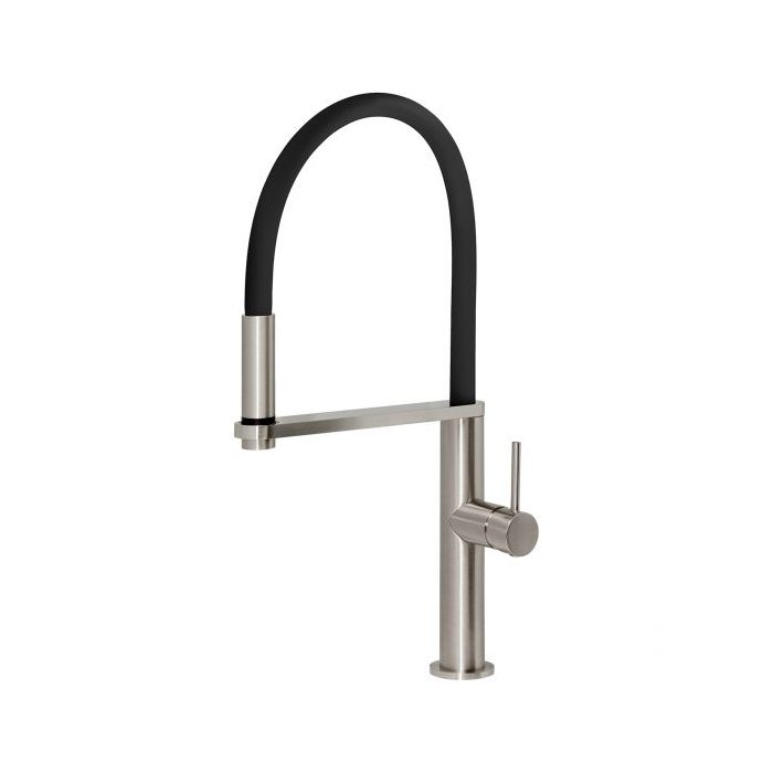 Phoenix Blix Flexible Hose Sink Mixer Brushed Nickel