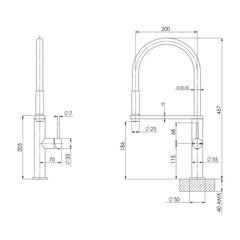 Phoenix Blix Flexible Hose Sink Mixer Brushed Nickel