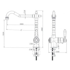 Modern National Bordeaux Kitchen Sink Mixer Brushed Nickel