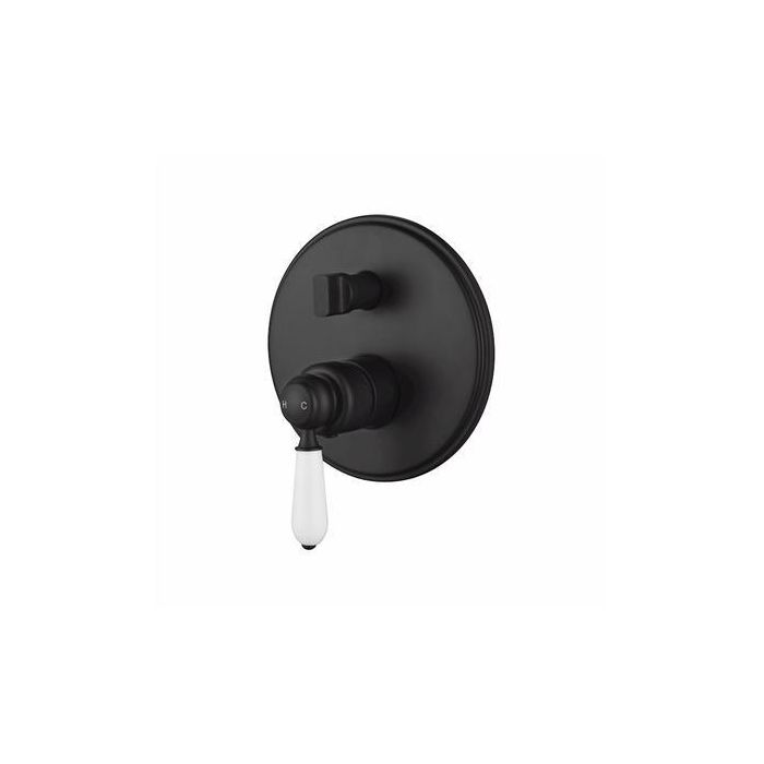 Modern National Bordeaux Shower Mixer w/ Divertor Matte Black