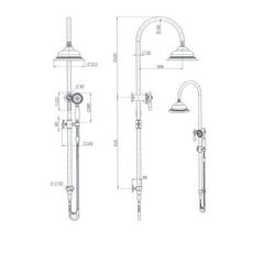 Modern National Bordeaux Shower Combination Brushed Bronze