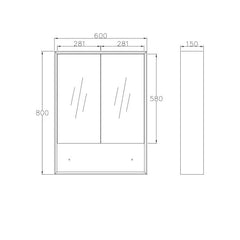 Otti 600mm x 800mm Boston Shaving Cabinet