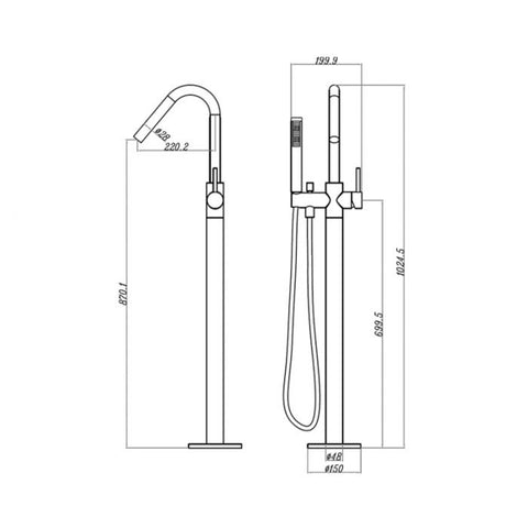 Modern National Star Mini Bath Filler Inc Mixer Gun Metal
