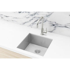 Meir 450mm x 450mm Single Bowl Kitchen Sink - Brushed Nickel