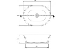 Cambridge 54 x 39 TitanCast Solid Surface Above Counter Basin - Gloss White