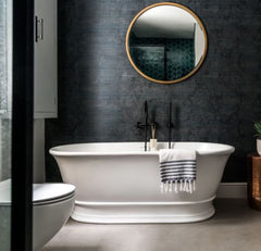 Cambridge 156 x 74 TitanCast Solid Surface Freestanding Bath - Satin Silk White