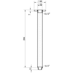 Modern National 300mm Ceiling Arm Champagne