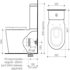 Caroma Liano Cleanflush® Wall Faced Close Coupled Back Entry Toilet Suite