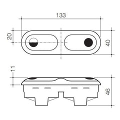 Caroma 2000 Series Toilet Cistern Button Dual Flush White 405167W