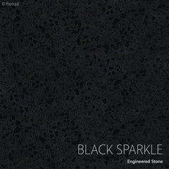 Fienza 750mm Luciana MB Black Sparkle Amato Double Draw Wall Hung Vanity - Satin Black Panels
