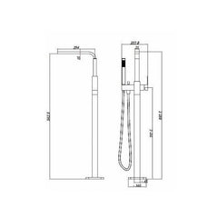 Modern National Chao Freestanding Bath Filler with Mixer Matte Black