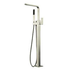 Modern National Chao Freestanding Bath Filler with Mixer Brushed Nickel