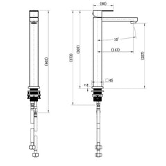 Modern National Chao Mini High Rise Basin Mixer Chrome