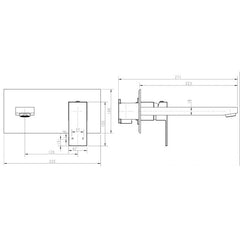 Modern National Chao Mini Wall Combination Mixer Chrome