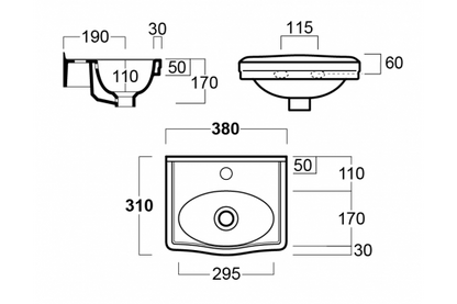 Claremont 38 x 31 Wall Hung Basin