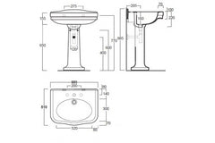 Claremont 68 x 51 Basin & Pedestal