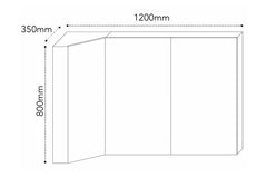 Adp Glacier Offset Corner Mirrored Cabinet 1200, 3 doors