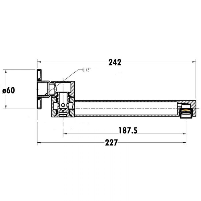 Acl 240mm Swivel Chrome Bath Spout