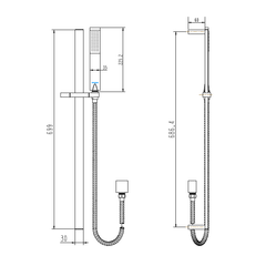 Modern National Crown Shower and Rail Matte Black