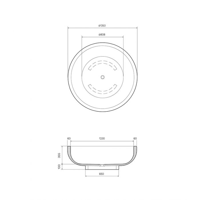Parisi Tondo Floral Freestanding Bath