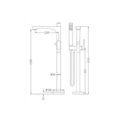 Nero YSW3215-03A Freestanding Bath Filler Mixer - Matte Black