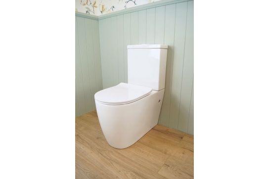 Narva Rimless Close Coupled Back to Wall Toilet Suite with Soft Close Quick Release Seat