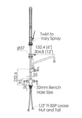 Dual Hob Pre Rinse Unit With 6" Pot Filler T-3M53015