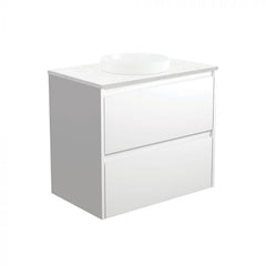 Fienza 750mm Reba Semi Inset Bianca Amato Double Draw Wall Hung Vanity