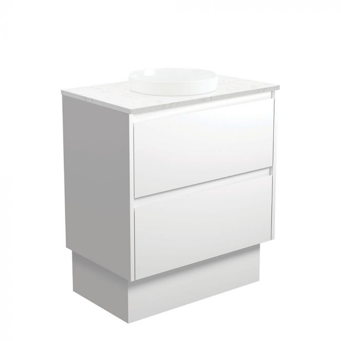 Fienza 750mm Reba Semi Inset Bianca Amato Double Draw Kickboard Vanity