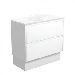 Fienza 900mm Reba Semi Inset Bianca Amato Double Draw Kickboard Vanity