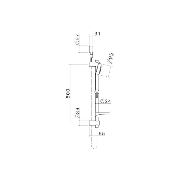 Caroma Essence Single Function Rail Shower