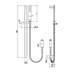 Modern National Eva Shower and Rail Matte Black