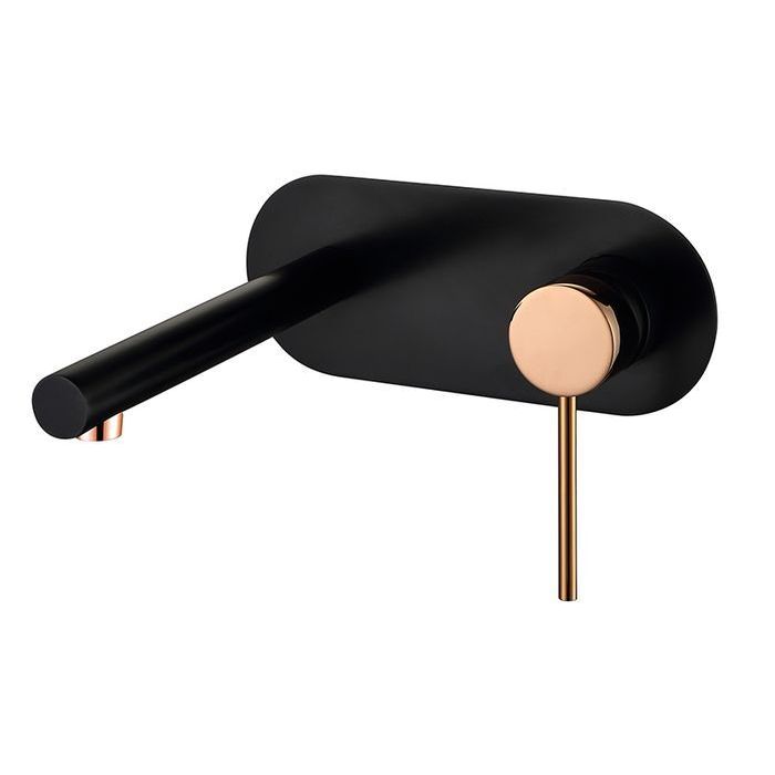 Inspire Roul Wall Combination Mixer Matte Black and Rose Gold