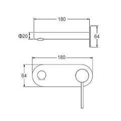 Inspire Roul Wall Combination Mixer Gun Metal