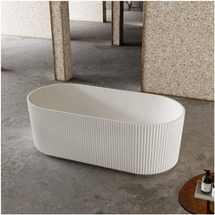 Cassa V-Groove Round 1500mm Bathtub - Matte White