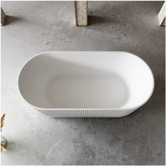 Cassa V-Groove Round 1700mm Bathtub - Matte White