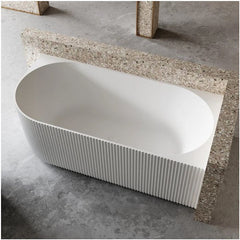 Cassa V-Groove 1700mm Right Side Corner Back To Wall Bath - Matte White