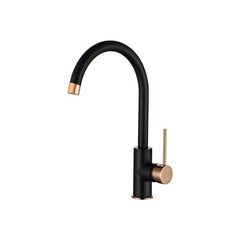 Inspire Roul Gooseneck Sink Mixer Matte Black and Rose Gold