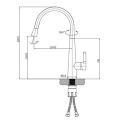 Inspire PKM004-B Pull Out Sink Mixer - Matte Black