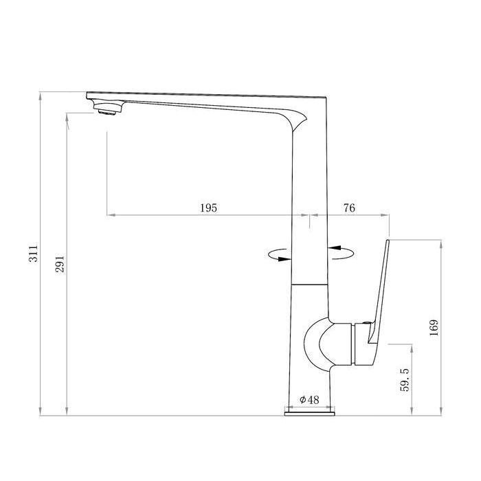 Inspire Zevio Sink Mixer Brushed Nickel