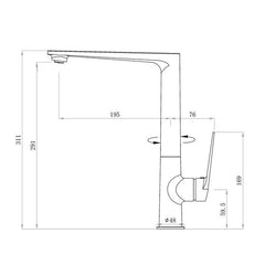 Inspire Zevio Sink Mixer Gun Metal