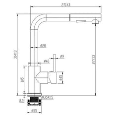 Inspire PKM011-B Pull Out Sink Mixer - Matte Black