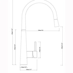 Inspire PPKM-5 Pull Out Sink Mixer - Brushed Nickel