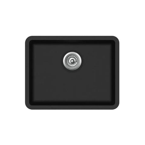 Viva 585mm x 460mm Single Bowl Granite Black Sink