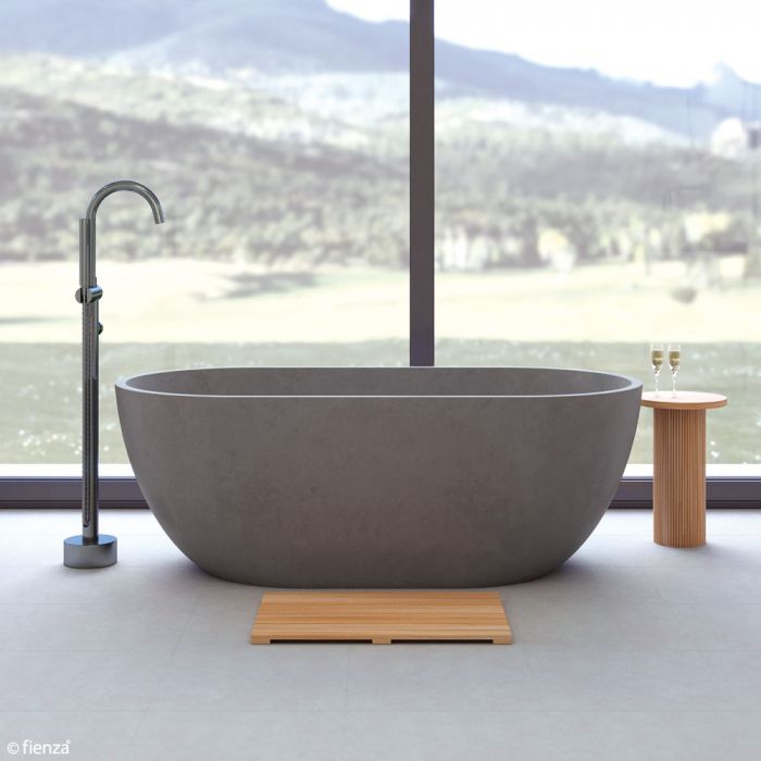 Fienza Jada 1500mm x 750mm Warm Grey Concrete Bath