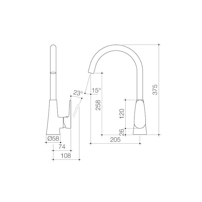 Stylus Flare Sink Mixer
