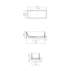 Parisi 1700mm Wash Freestanding Bath