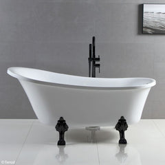 Fienza Clawfoot Freestanding Bath - Matte Black Feet