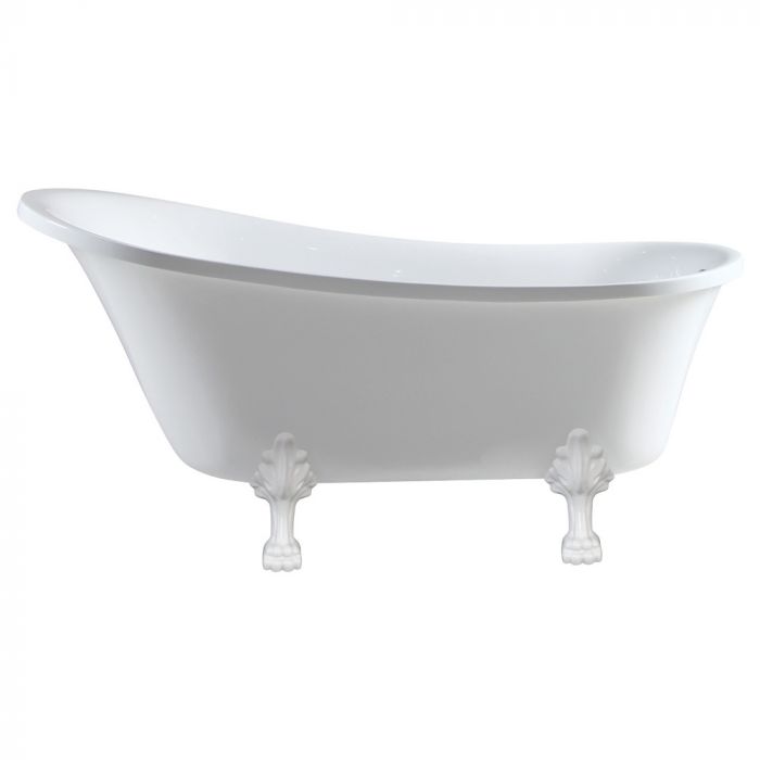 Fienza Clawfoot Freestanding Bath - Semi Gloss White Feet