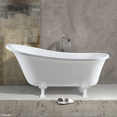 Fienza Clawfoot Freestanding Bath - Semi Gloss White Feet